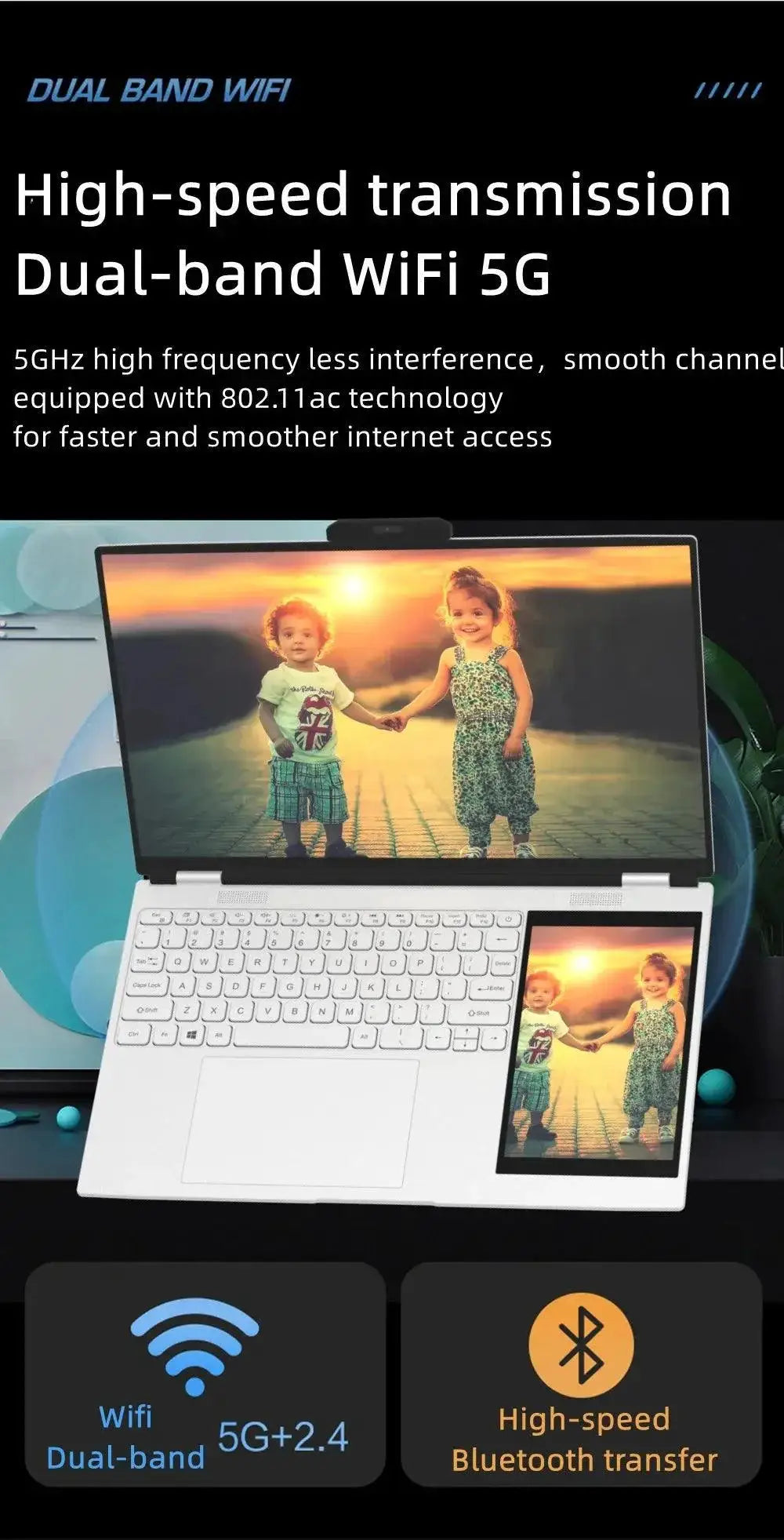 New Arrivals 12th Gen Intel N95 Dual Screen Gaming Laptop