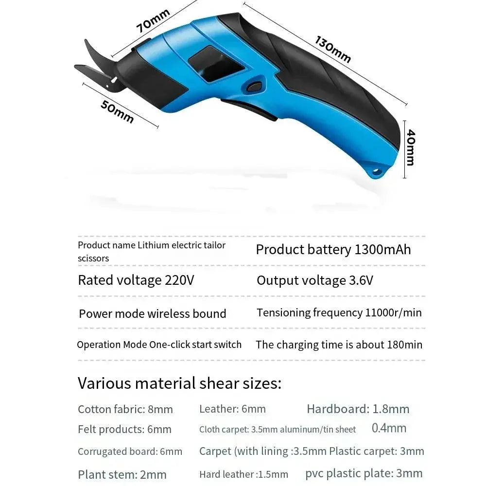 Cordless Electric Tailoring Scissors USB Charging Pro