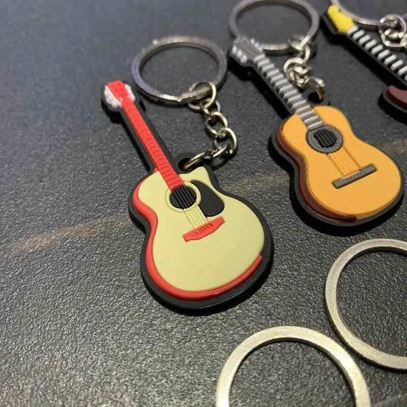 New Silicone Guitar Soft Keychain Musical Instrument K5156