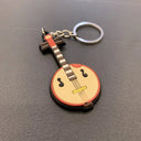 New Musical Instrument Silicone Guitar Soft Keychain K5156