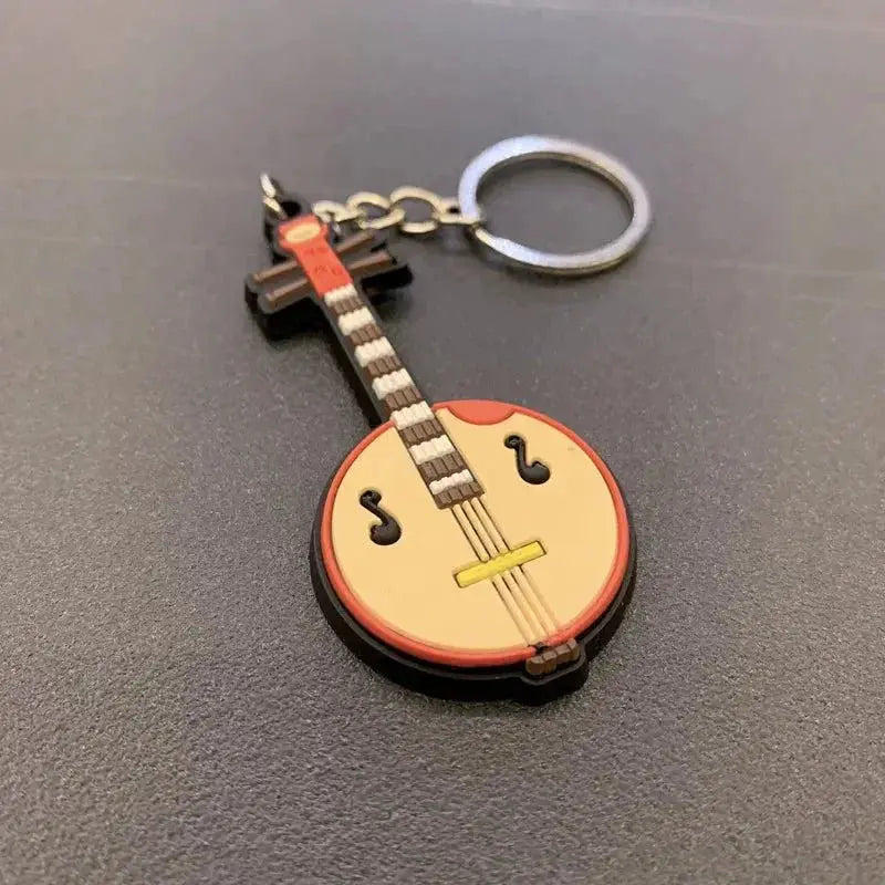 New Silicone Guitar Soft Keychain Musical Instrument K5156