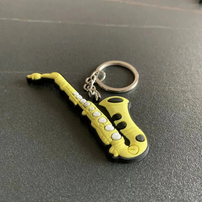 New Silicone Guitar Soft Keychain Musical Instrument K5156
