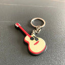 New Musical Instrument Silicone Guitar Soft Keychain K5156