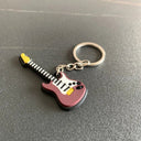 New Musical Instrument Silicone Guitar Soft Keychain K5156
