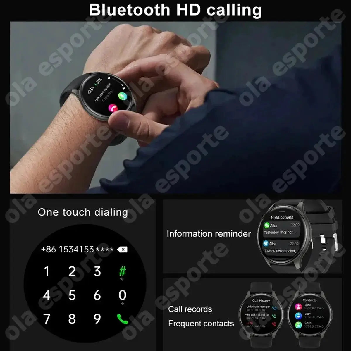 NFC AMOLED Bluetooth Smartwatch With Thermometer And GPS