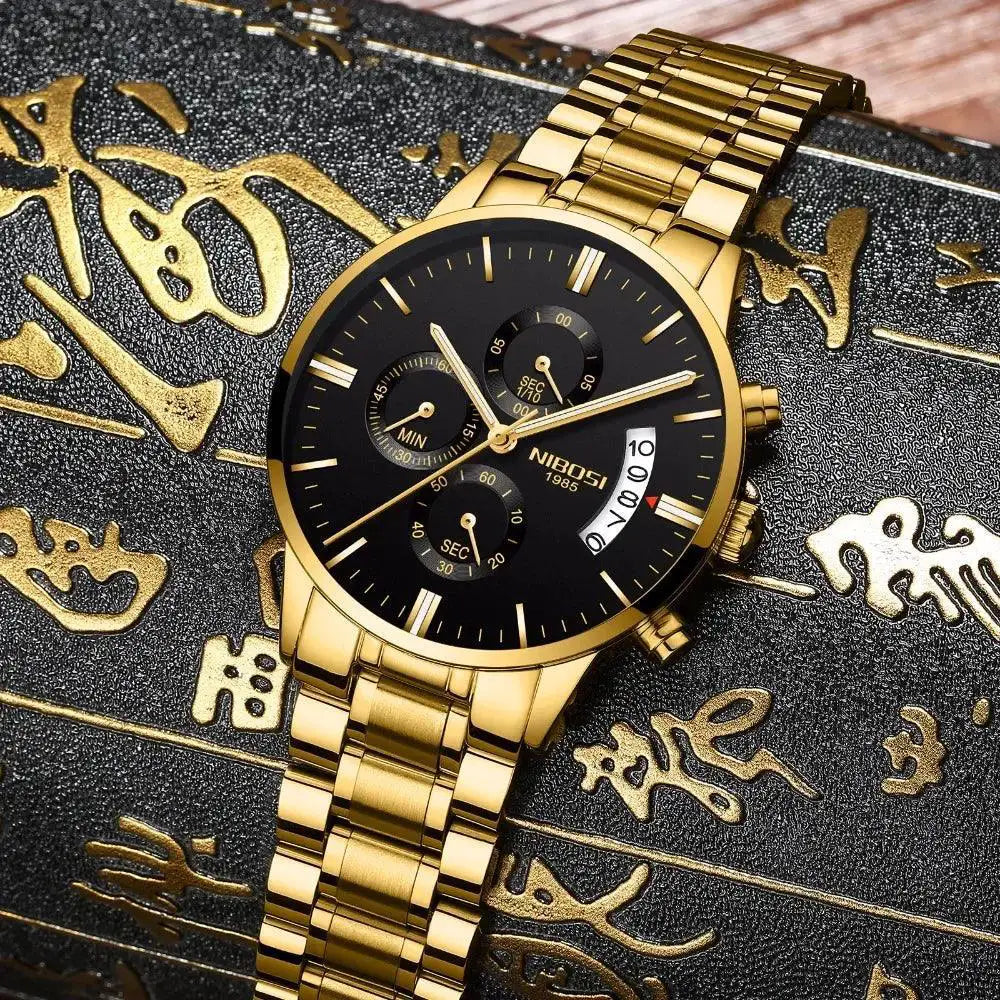 NIBOSI Luxury Military Style Quartz Watch for Men Timepiece