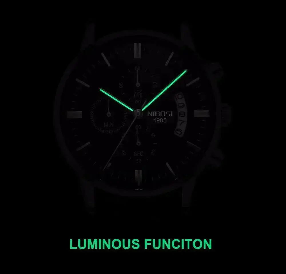 NIBOSI Luxury Military Style Quartz Watch for Men Timepiece