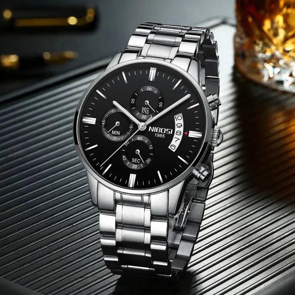 NIBOSI Luxury Military Style Quartz Watch for Men Timepiece