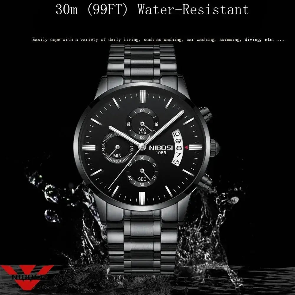 NIBOSI Luxury Military Style Quartz Watch for Men Timepiece