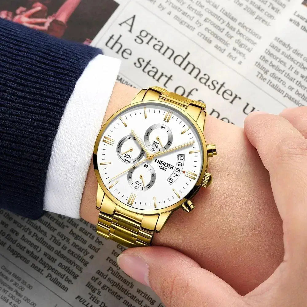 NIBOSI Men's Luxury Waterproof Chronograph Sports Watch Sale