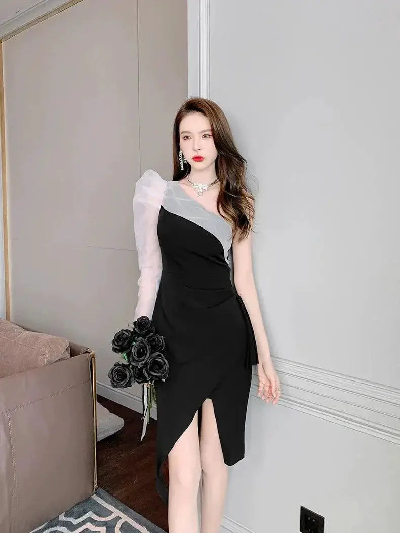 Niche Design Sheath Dress Elegant Retro Style for Women
