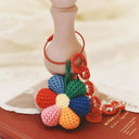 Niche Vintage Weave Colorful Flower Wool Hanging Ornaments