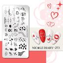 NICOLE DIARY Nail Stamping Plates Set Floral Geometric Designs