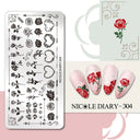 NICOLE DIARY Nail Stamping Plates Set Floral Geometric Designs