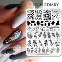 NICOLE DIARY Nail Stamping Plates Set Floral Geometric Designs