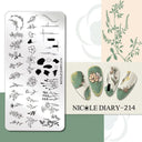 NICOLE DIARY Nail Stamping Plates Set Floral Geometric Designs