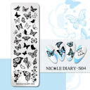 NICOLE DIARY Nail Stamping Plates Set Floral Geometric Designs