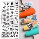 NICOLE DIARY Nail Stamping Plates Set Floral Geometric Designs