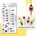 NICOLE DIARY Nail Stamping Plates Set Floral Geometric Designs