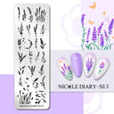 NICOLE DIARY Nail Stamping Plates Set Floral Geometric Designs