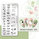NICOLE DIARY Nail Stamping Plates Set Floral Geometric Designs