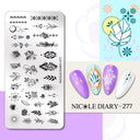 NICOLE DIARY Nail Stamping Plates Set Floral Geometric Designs