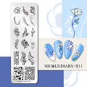 NICOLE DIARY Nail Stamping Plates Set Floral Geometric Designs