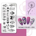NICOLE DIARY Nail Stamping Plates Set Floral Geometric Designs