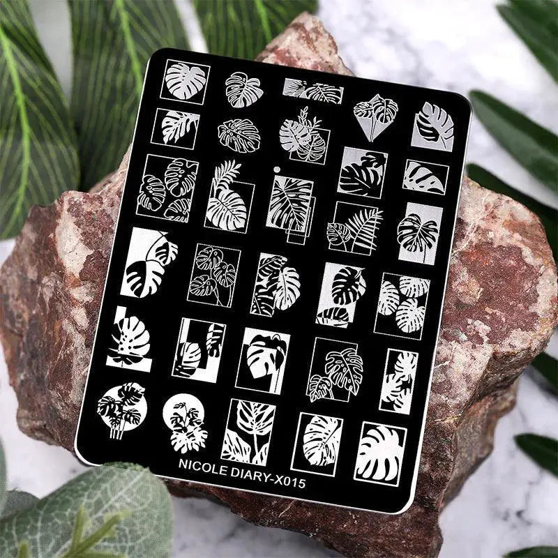 Nicole Diary Nail Stamping Plates Floral Geometric