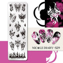 NICOLE DIARY Nail Stamping Plates Set Floral Geometric Designs