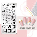 NICOLE DIARY Nail Stamping Plates Set Floral Geometric Designs