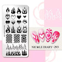 NICOLE DIARY Nail Stamping Plates Set Floral Geometric Designs