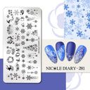 NICOLE DIARY Nail Stamping Plates Set Floral Geometric Designs