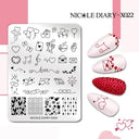 NICOLE DIARY Nail Stamping Plates Set Floral Geometric Designs