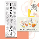NICOLE DIARY Nail Stamping Plates Set Floral Geometric Designs