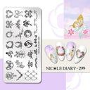 NICOLE DIARY Nail Stamping Plates Set Floral Geometric Designs