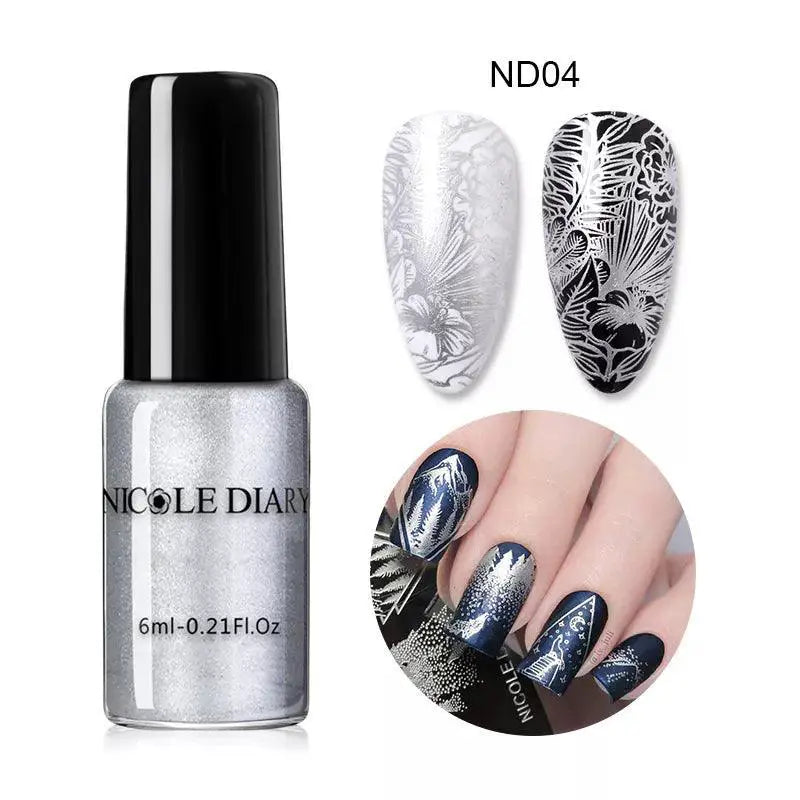 Nicole Diary Stamping Nail Polish Duo Gel Lacquers Art Set