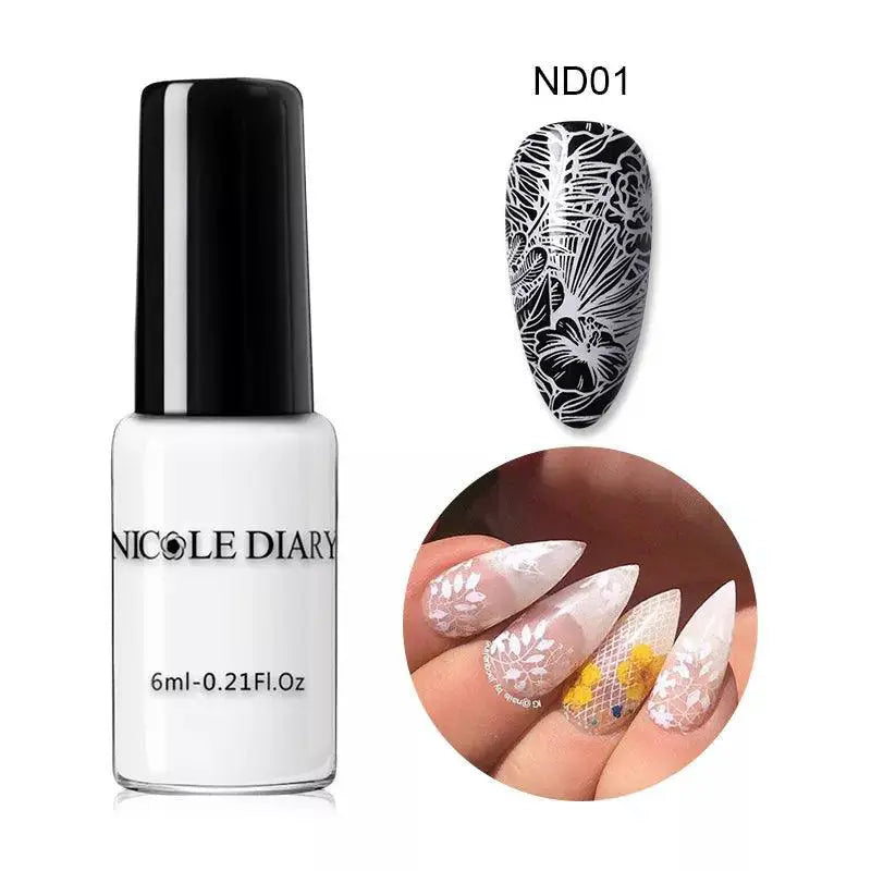Nicole Diary Stamping Nail Polish Duo Gel Lacquers Art Set