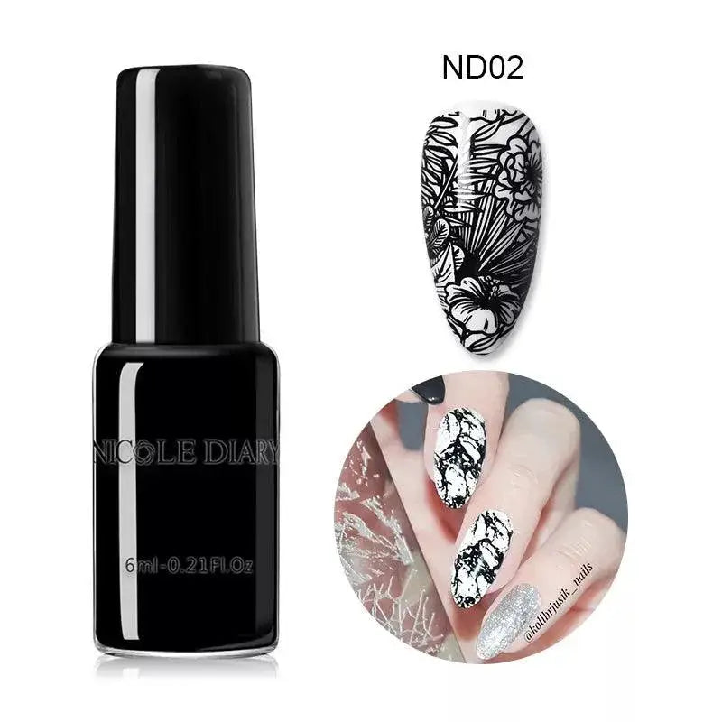Nicole Diary Stamping Nail Polish Duo Gel Lacquers Art Set