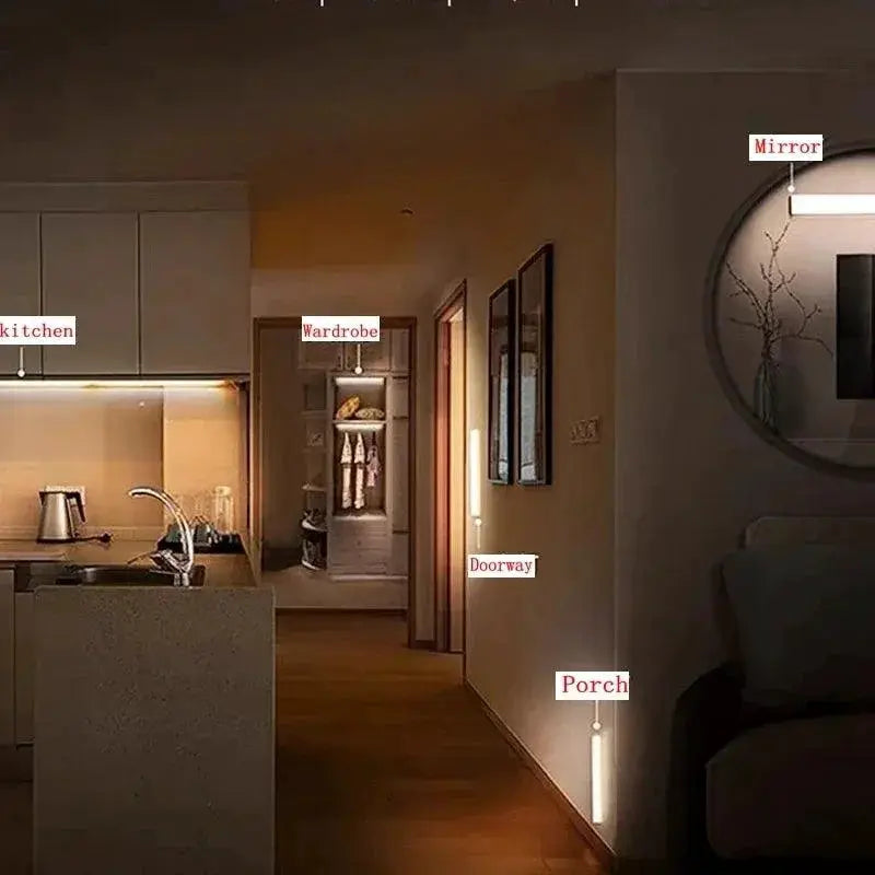 Wireless Rechargeable Night Light Sensor LED Lamp Motion
