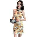 Night Show Sexy Retro Girl Backless Dress Trendy Elegant