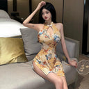 Night Show Sexy Retro Girl Backless Dress Trendy Elegant
