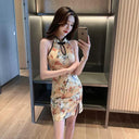 Night Show Sexy Retro Girl Backless Dress Trendy Elegant