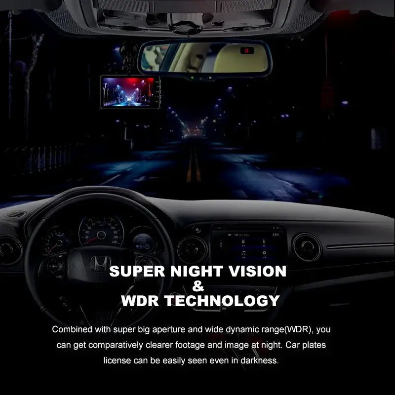 Night Vision Dashcam For Front And Rear