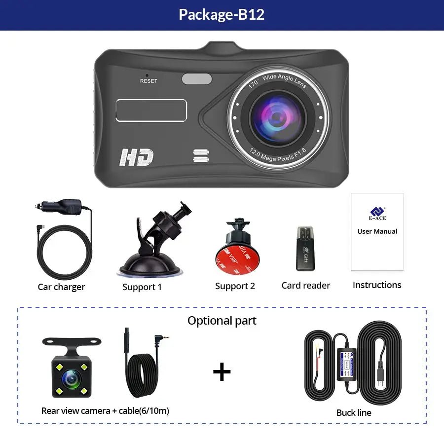 Night Vision Dashcam For Front And Rear