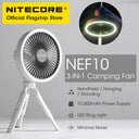 NITECORE NEF10 3-in-1 Camping Electric Fan USB-C Rechargeable