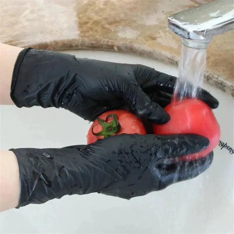 Nitrile Kitchen Gloves Black Waterproof Durable Quality Pack