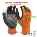 NMSafety Black PU Coated Work Gloves for Industrial Use