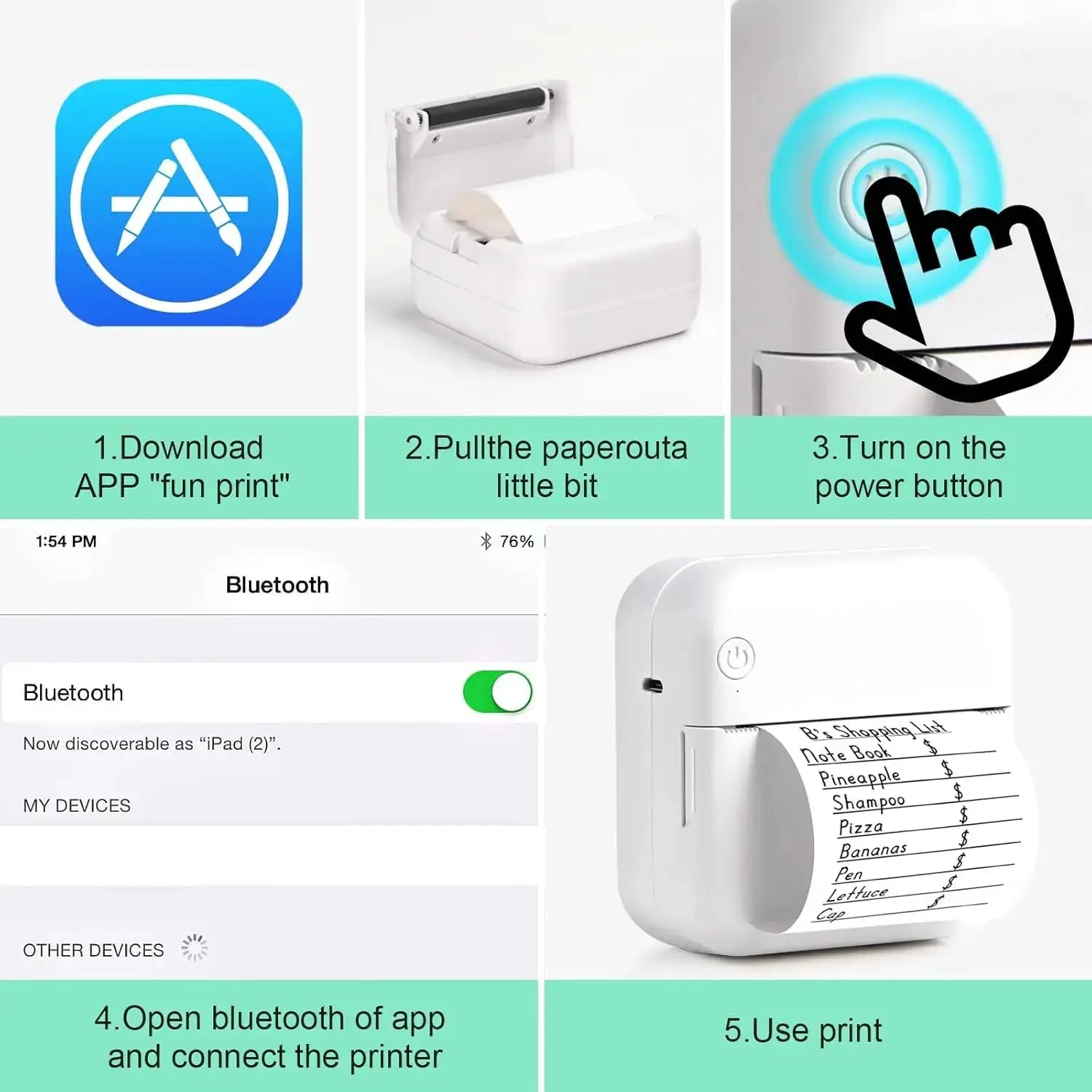 No Ink Pocket Printer for Mobile Labels