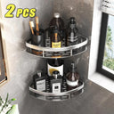 No-Nail Aluminum Shower Corner Shelf Organize Shower Accessories